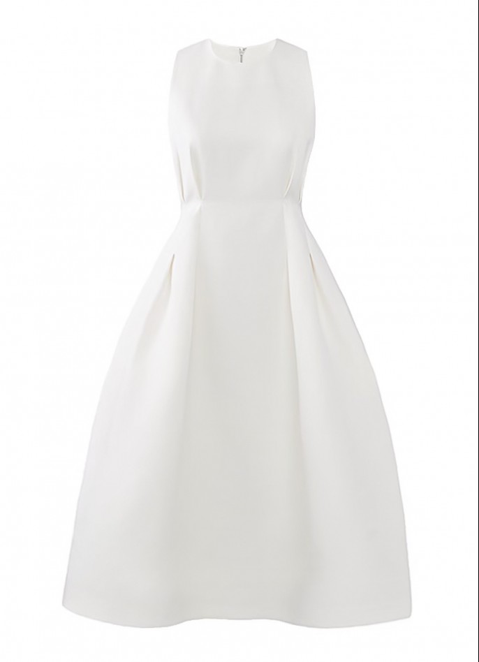 SOLD OUT - OFF WHITE GROSGRAIN MIDI DRESS